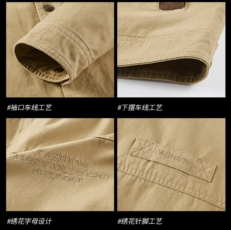 Men Jackets outdoor Slim fit Coats Casual Jackets High Quality Male wear Multi-pocket Cargo Jackets And Coats plus Size 5XL