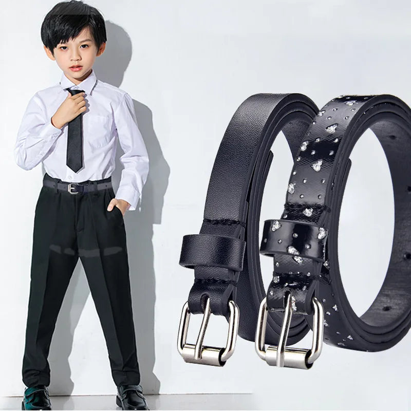 Children Belt Boys Girls Pu Leather Adjustable Belts Kids Love Heart Eyelet Waist Belt Square Buckle Belts Colorful Waistband