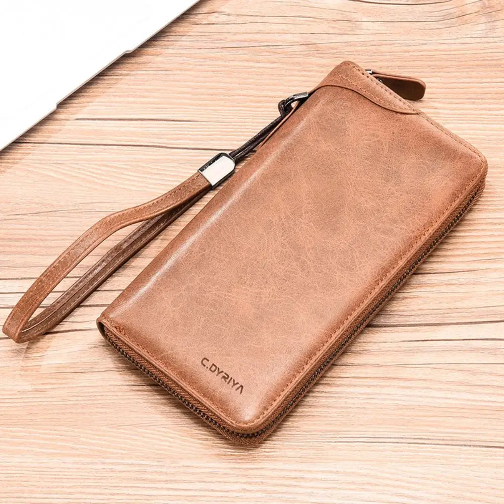 Simple Purse Long Zipper Wallet Large Capacity Card Brand Business Clutch Bag Coin Purse ID Card Holder Men