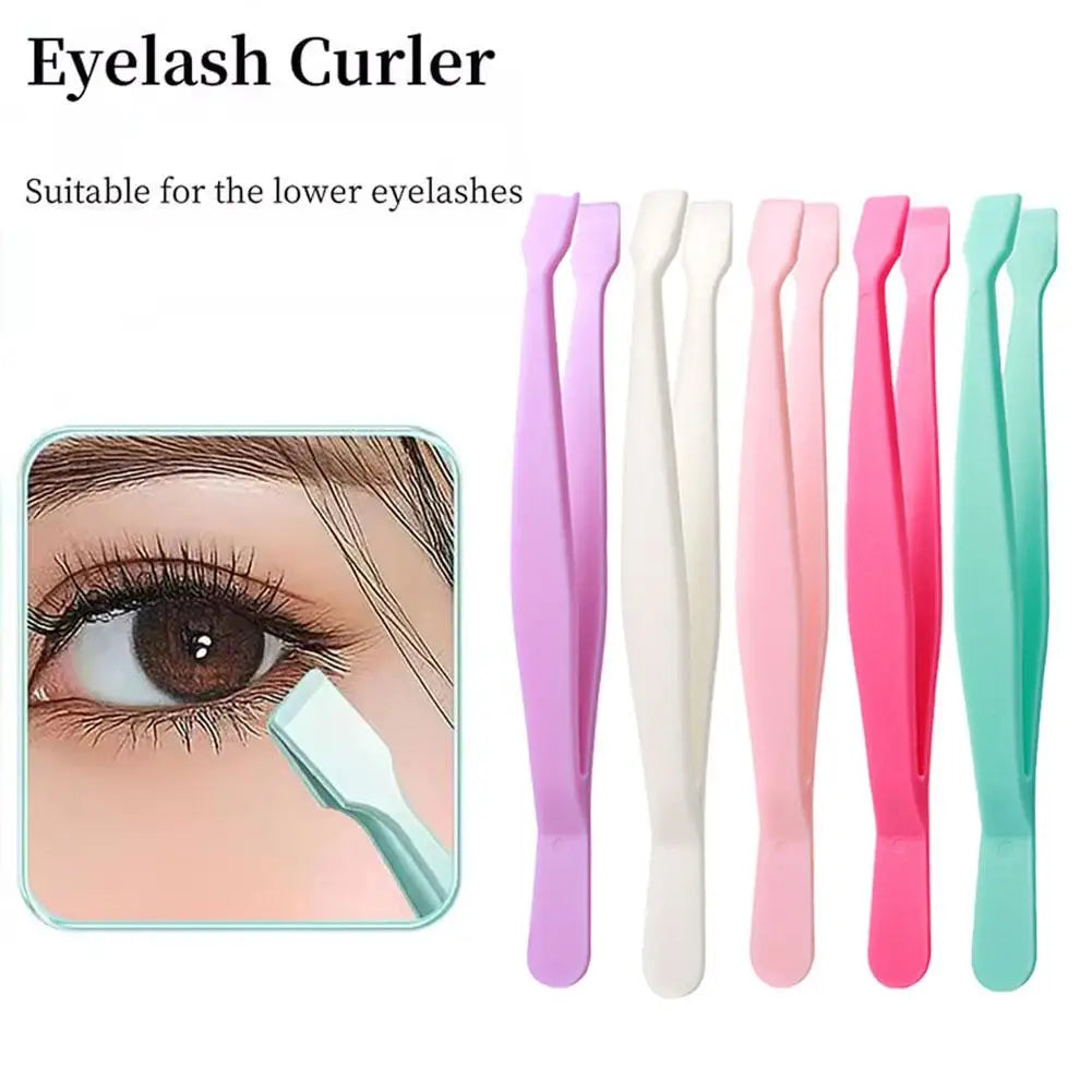 Flat Head Eyelash Tweezers for DIY Cluster Lashes, Anti-Adhesive Lash Applicator Tool, Safe Makeup Tool for Beginners