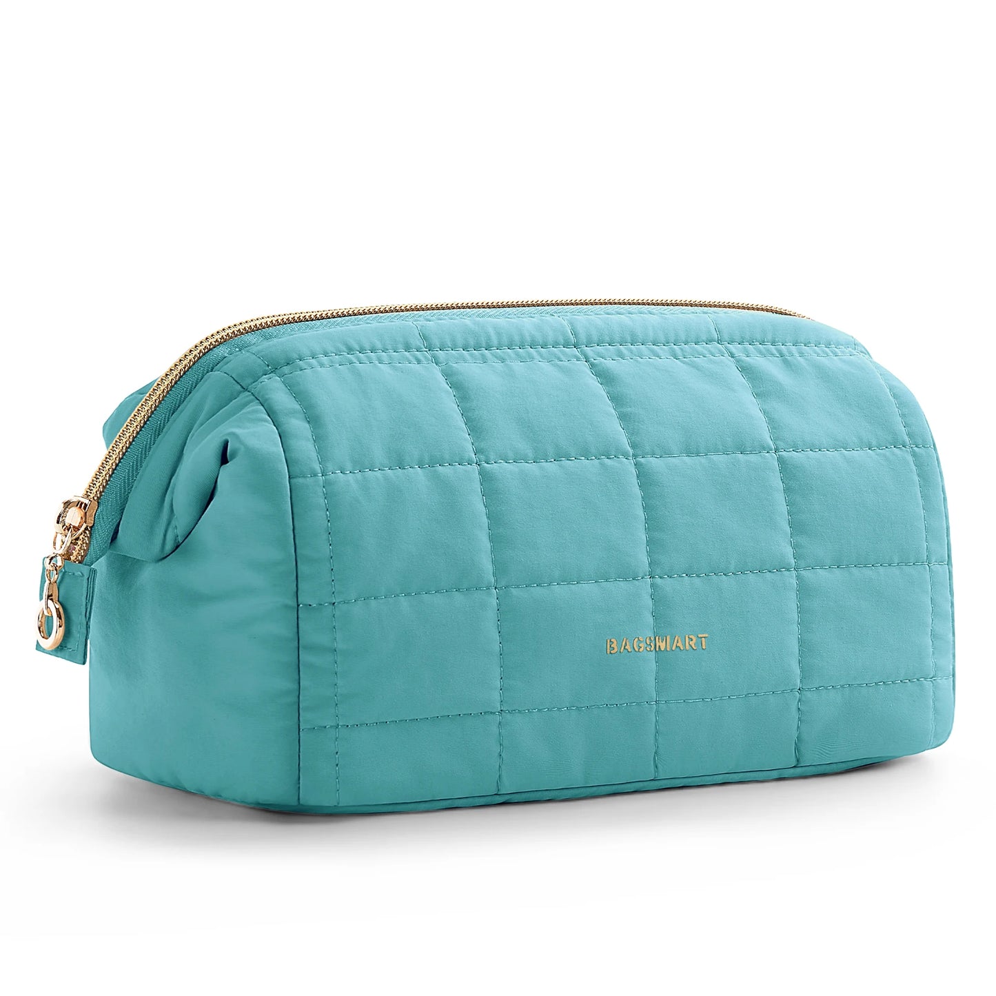 BAGSMART Makeup Bag Puffy Padded Make Up Bags for Women Makeup Organizer Case Wide-open Pouch Toiletry Bag Travel Essentials