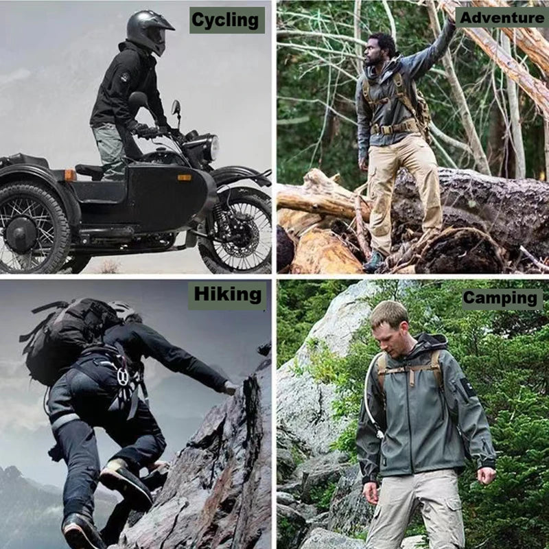 Men Cargo Autumn Winter Fleece Sharkskin Hiking Jackets Tactical Military Army Climbing Trekking Casual Trainning Camping Coat