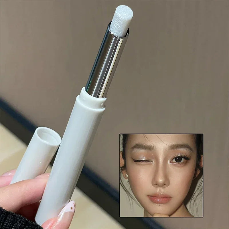 Shimmer Highlight Eyeshadow Pen Fine Pearly Glitter High-Gloss Eyeshadow Stick Makeup Smudge-Proof & Waterproof Eye Brightener