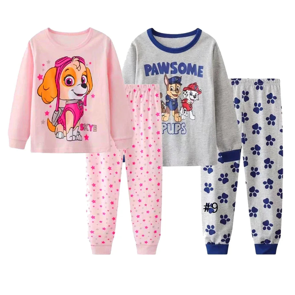PAW Patrol New Spring Autumn Kids Pajamas Baby Boys Girls Cartoon Long Sleeve Round Neck Pyjamas Toddler Cotton Sleepwear Suits