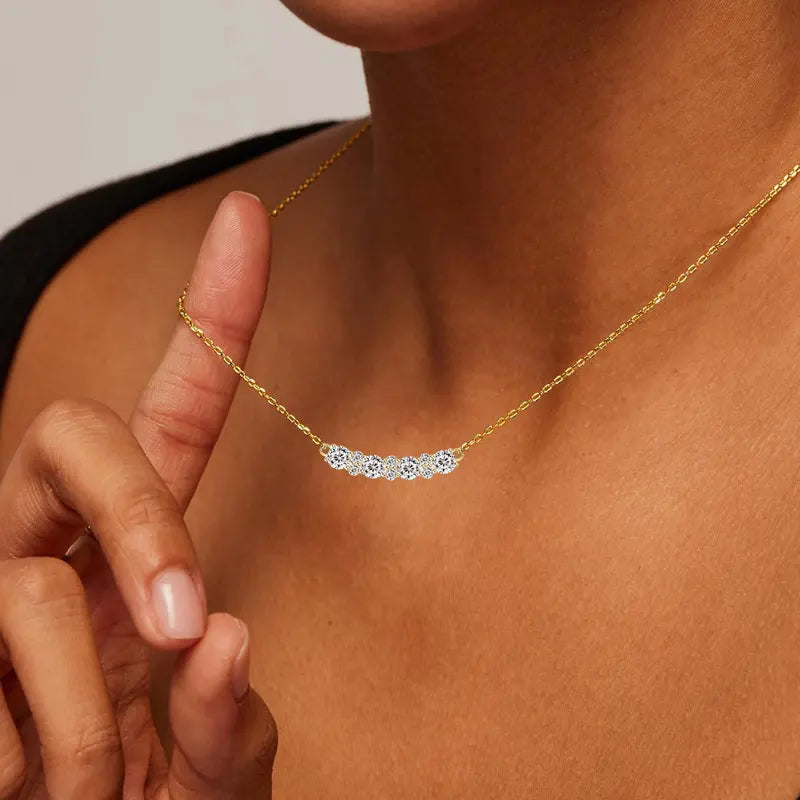 OXTAO With Certified Jewelry Sets Wholesale Sparkling Moissanite Diamond Necklaces&Earring Luxury Gift Real 925 Sliver for Women