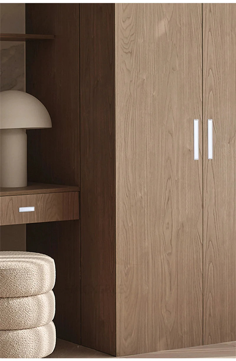 Modern Simple Embedded Kitchen Cabinet Handles Clamshell-type Hidden Handles Black Zinc Alloy Wardrobe Pulls Furniture handles