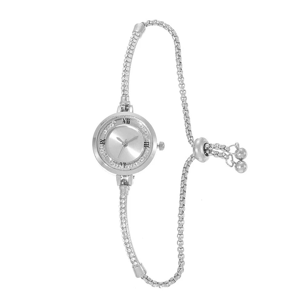 Women's Light Luxury High Sense Watch Simple and Fashionable Women's Small Disc Stainless Steel Chain Quartz Watch Reloj