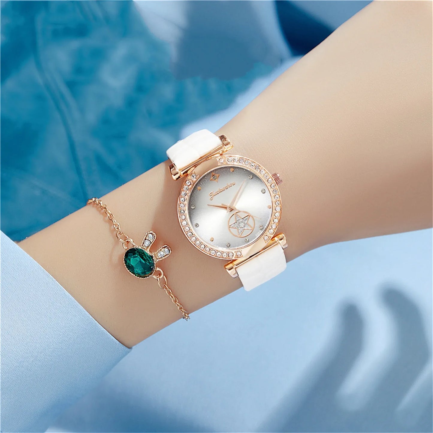 Watch For Women Watch Set With Bracelet Women'S Smooth Belt Quartz Watches, Luxurious And Fashionable Women'S Quartz Watches