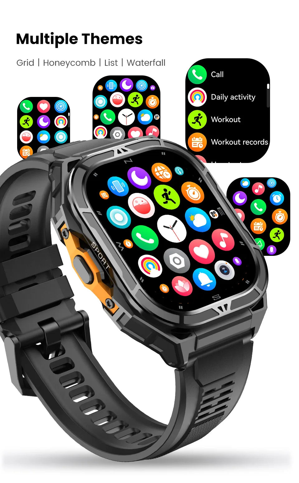 2026 GPS Smart Watch for Men Rugged Outdoor Duan Band Accurate Sports Tracking 7/24 Health Monitoring 1.96" AMOLED Display
