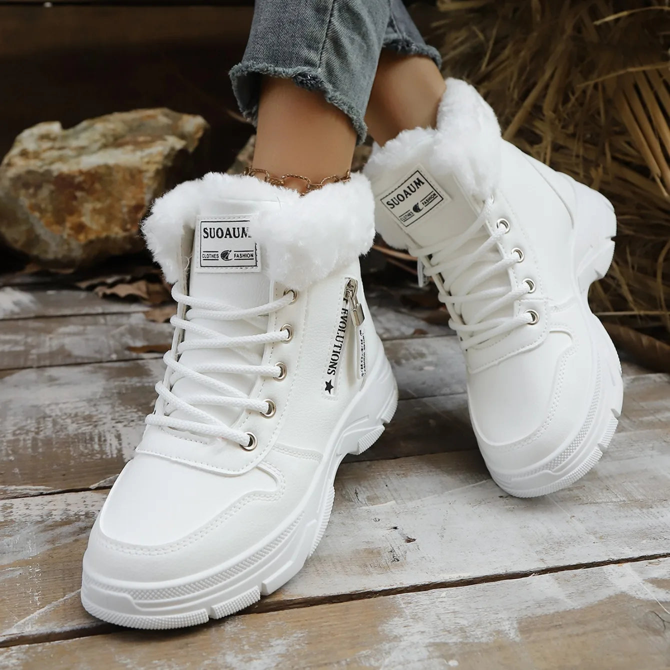 Winter Women Snow Boots Warm Lightweight High-top Shoes Women Casual Platform Ankle Boots Plus Size New Outdoor Zapatos De Mujer