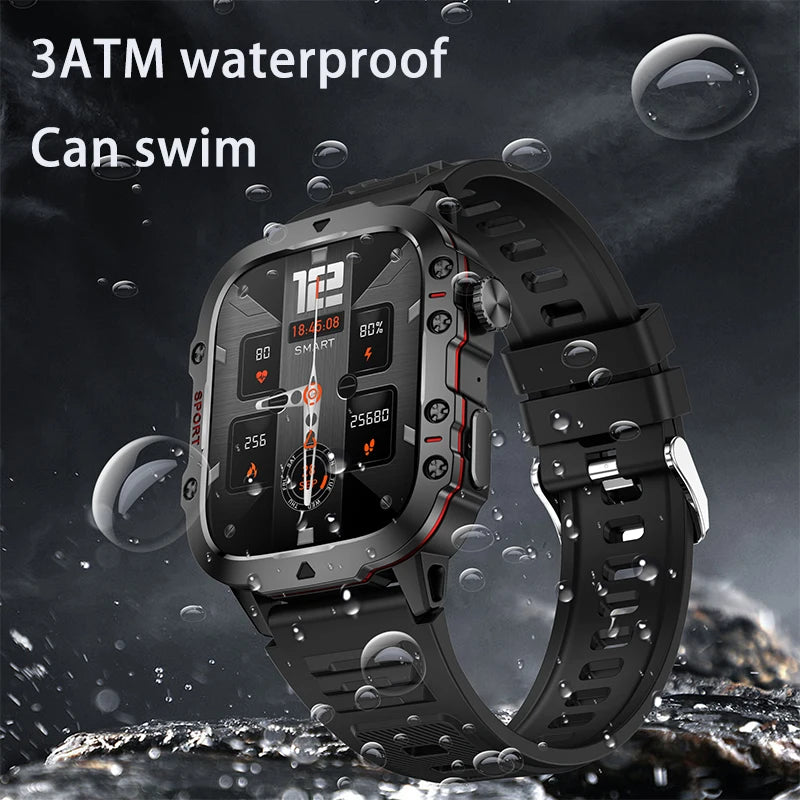 For Xiaomi Rugged Military GPS Smart Watch Men AMOLED 1.96"HD Health Monitor Bluetooth Call Waterproof Outdoor Sports SmartWatch