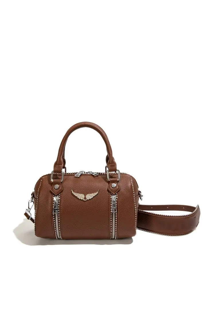 Famous design zipper women's crossbody bag, fashionable women's chain shoulder bag, modern trendy style handbag