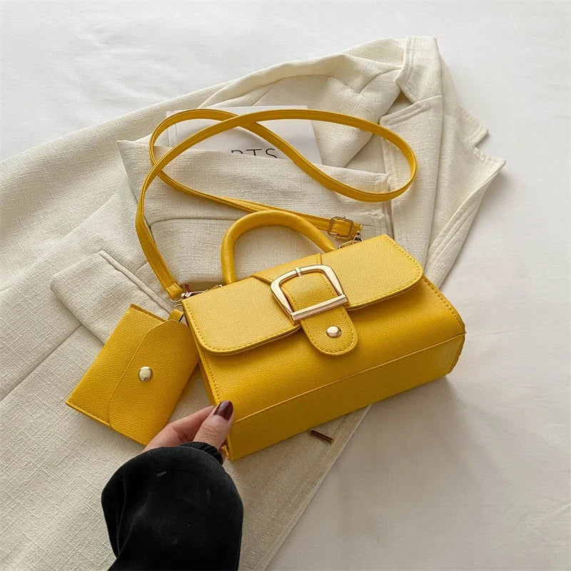 7 Color Pu Leather Ladies Brand Shoulder Bag With Coin Purse Crossbody Small Phone Bag Female Flap Messenger Bag Silver