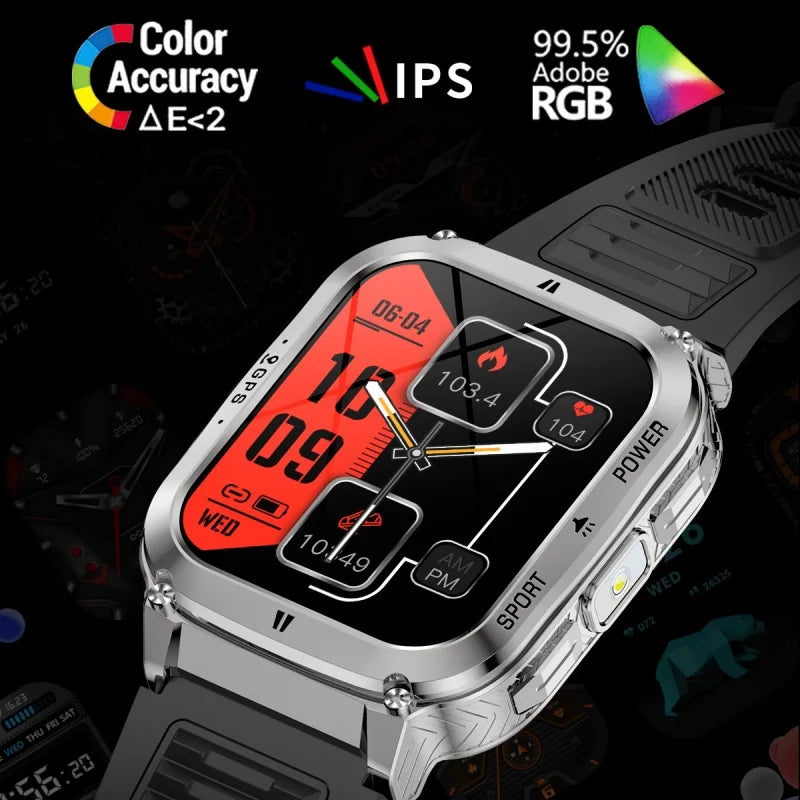 Smart Watch Men Women 1.83" AMOLED Screen 1000mAh Bluetooth Call Sports Fitness Bracelet IP68 Waterproof Smartwatch For Android