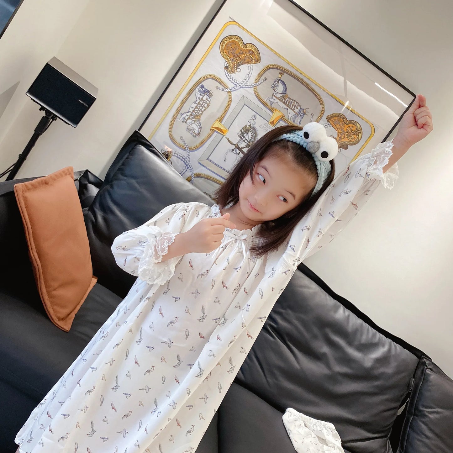Pajamas Dress for Baby Girls Summer Children Floral Printed Soft Loose Night Dresses Princess Girl Nightgown Lady Sleepwear