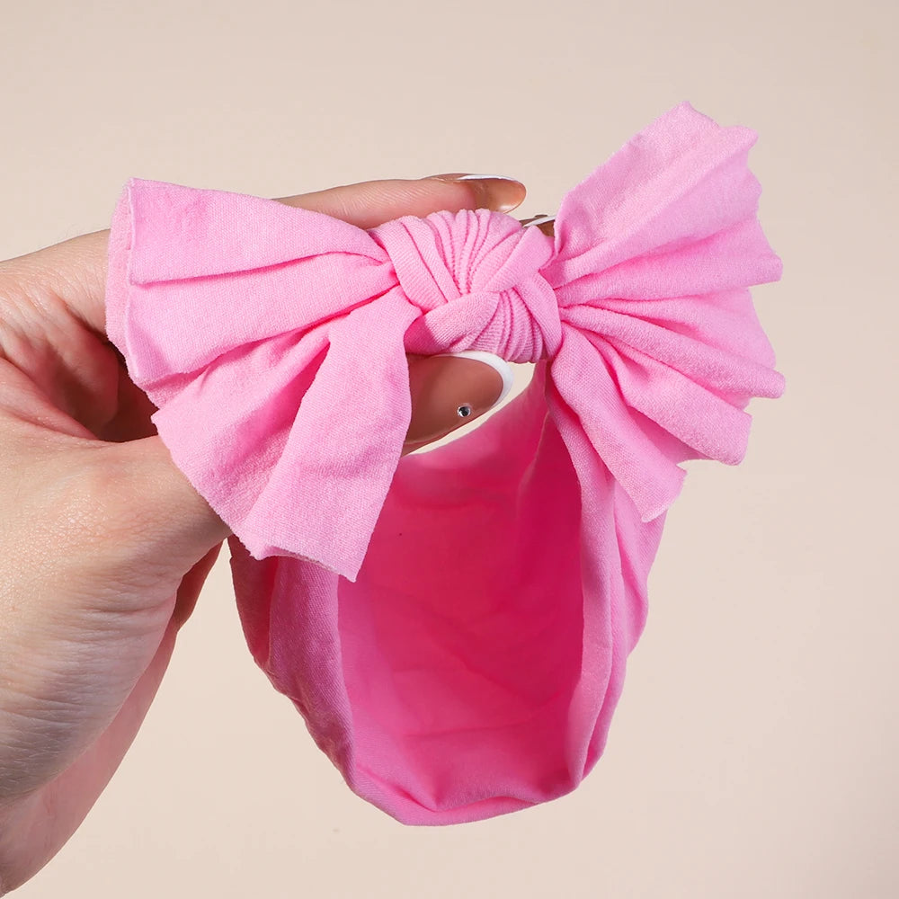 3Pcs/Set Solid Color Kids Bows Headbands for Girls Cable Turban Newborn Baby Headwrap Toddle Soft Hair Accessories Headwear
