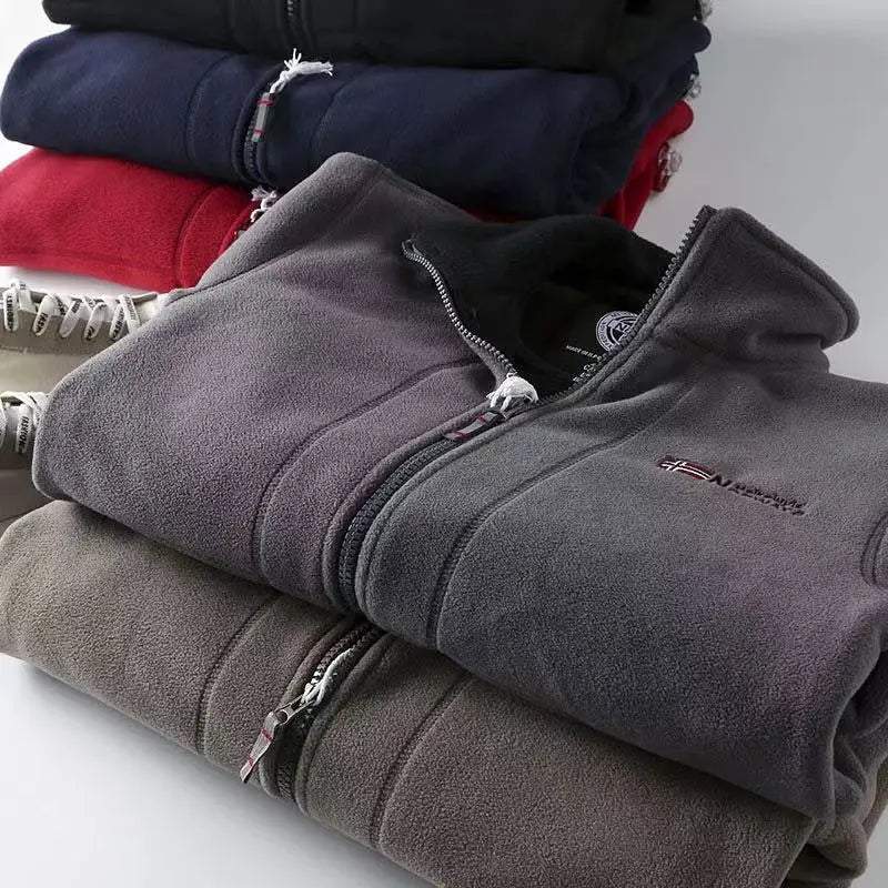 Spring Autumn Men's Outdoor Leisure Fishing Windproof Warm Cashmere Jacket Comfortable Fashionable Windproof Breathable Top