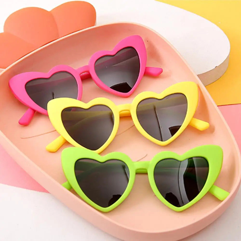 Boys Girls Heart-Shaped Pink Toddler Sunglasses Kids Sunglasses Glasses Heart Sunglasses