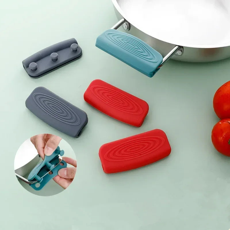 1Pair Of Silicone Handles Anti-Scalding Non-Slip SilicOne Pot Handle Cover Heat Insulation Handle Cover Kitchen Accessories