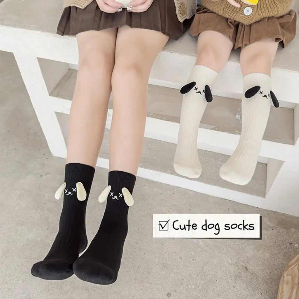Medias para cachorros en 3D, calcetín de tubo medio, medias de algodón con dibujos animados, accesorios de tela de estilo coreano, calcetines para padres e hijos