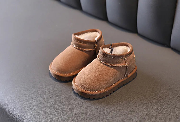 Children Snow Boots Girls Fashion Warm Plush Winter Boots Boys Wearable Soft Sole Snow Boots Size 15-30