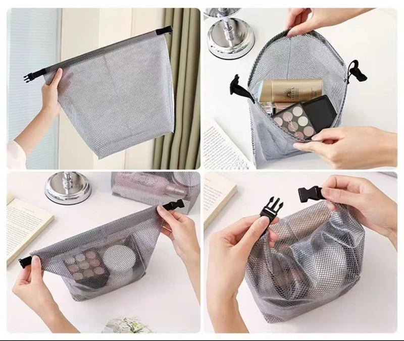 Makeup Bag New Water-proof Cosmetics Bag Fashion Travel Large Capacity Toiletries Pouch Trendy Girl Wash Bag with Lanyard