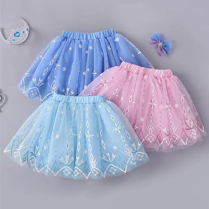 Girls Kids Mesh Dancing Skirts New Summer Elastic High Waist Children Princess Party Skirts for Girls Toddler Child Skirts