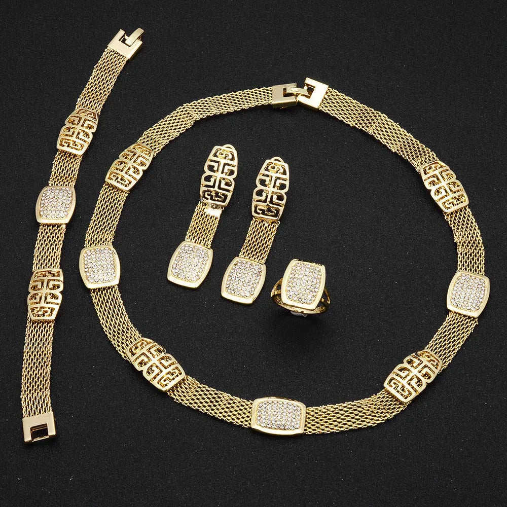 ZEADear Jewelry Sets Egg Shape Bridal Wedding Earrings Necklace Bracelet Ring Gold Plated Anniversary Jewellery Wholesale Gift