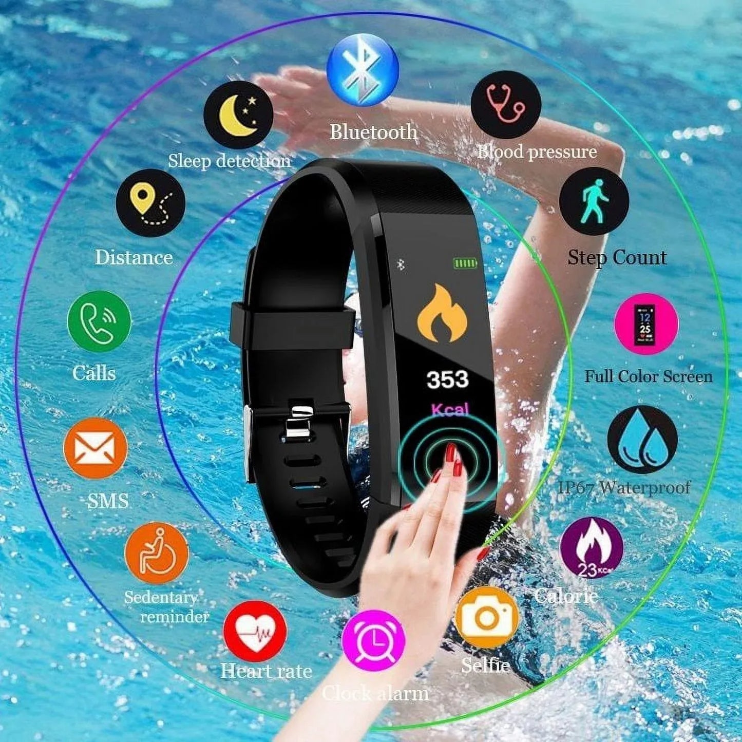 Waterproof Simple Smart Bracelet  Watch For All People