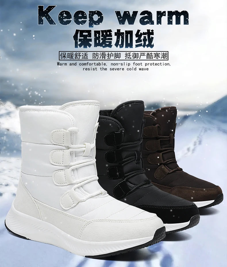 2023 Winter White Snow Boots Waterproof Non-slip Thicken Plush Warm Ankle Boots Women Shoes Botas Mujer Platform Shoes