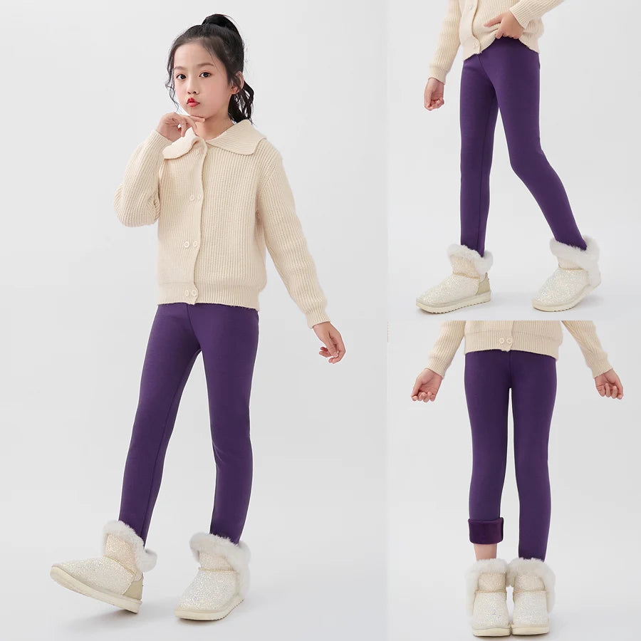 SheeCute Girls Winter Warm Pants Kids Fleece Lined Leggings for 3-11 Years SCW7101