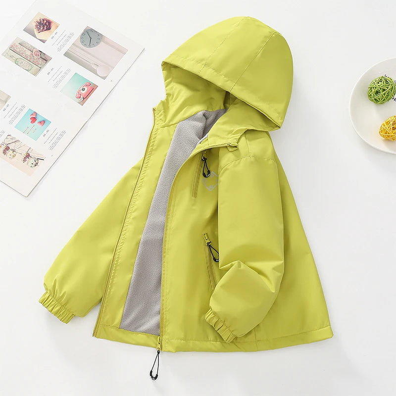 Autumn Winter Teen Boys Jacket Thick Fleece Windproof Warm Hooded Sports Coat For 4-14 Years Kids Clothes Children Outerwear Top