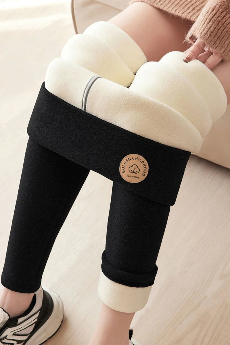 2025 Women's Winter Leggings High Waisted Thermal Plus Velvet Tight Stretch Leggings Keep Out The Cold Thicken Warm Cotton Pants