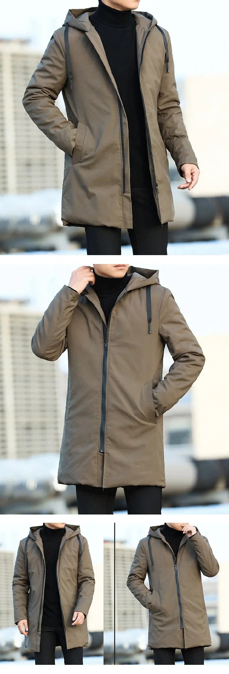 Autumn Winter Men's Trench Coat Male Windbreaker Outerwear Jaquet Man Coat Men Casual Thicken Warm Hooded Parkas Men Jackets