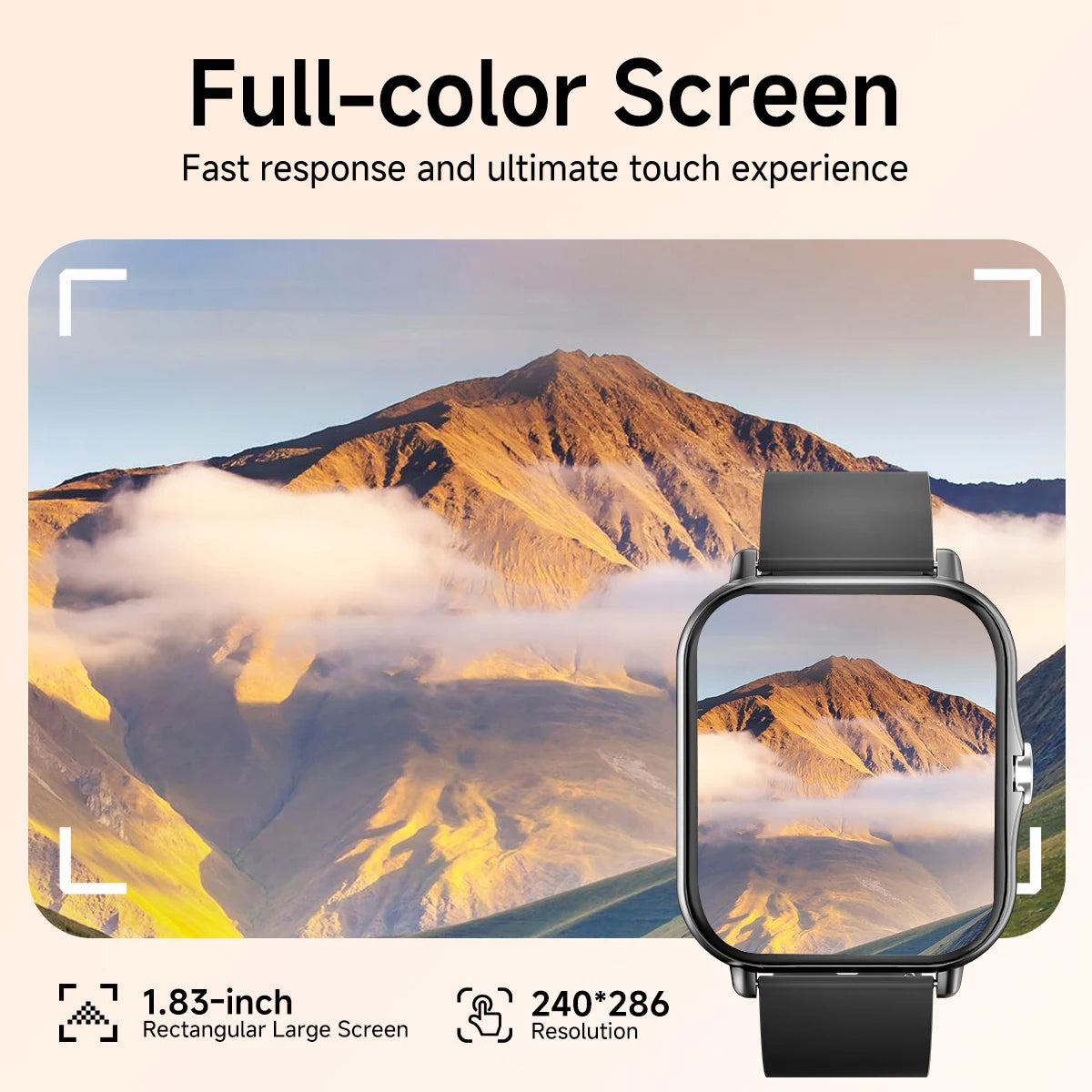 2026 New Smart Watch 1.83 HD Screen Multi-color Watch Strap Bluetooth Call Outdoor Sport Watch For Android/IOS Men Women