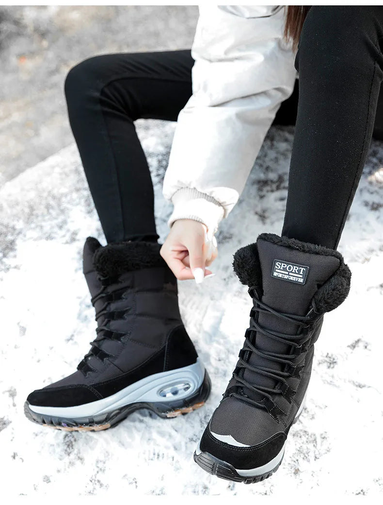 Women's Boots Winter High Quality Keep Warm Mid-Calf Waterproof Snow Boots Women Comfortable Ladies Thigh High Hiking Boots