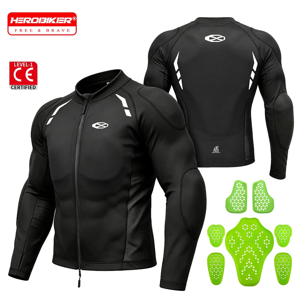 Men's Motorcycle Jacket Breathable Motorbike Riding Jackets Built-in Protective Gear Four Seasons Motocross Clothing Anti-fall