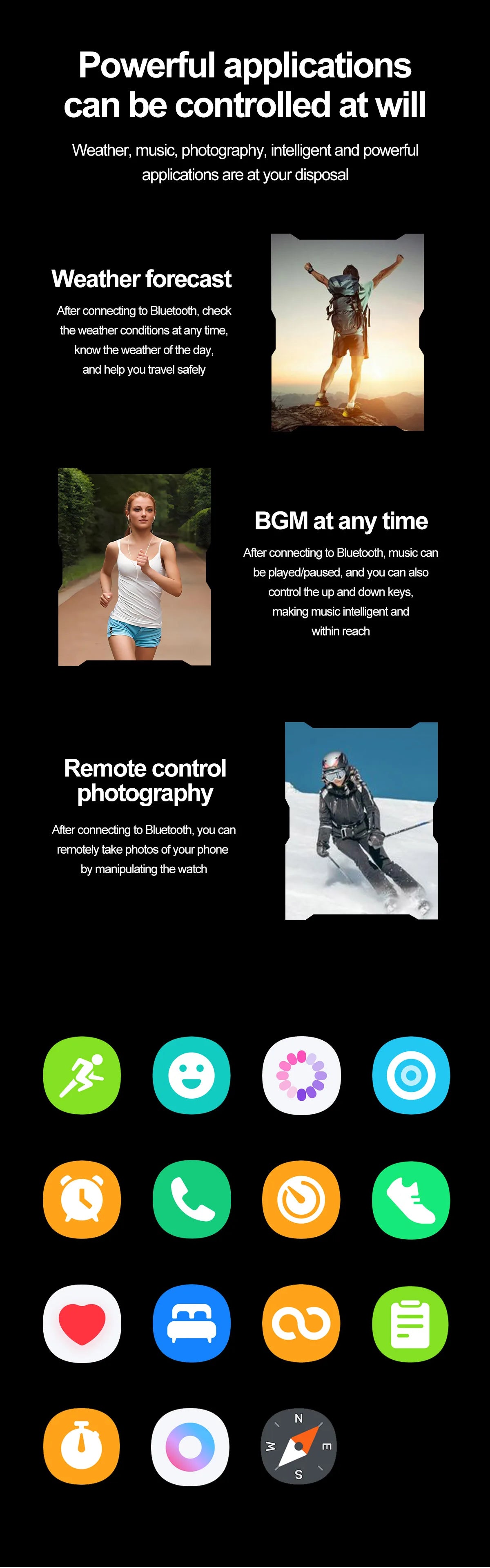Smart Watch 2026 For Android IOS GPS Compass Sports Smart Watches For Man Women HD AMOLED Bluetooth Call Waterproof Smartwatch