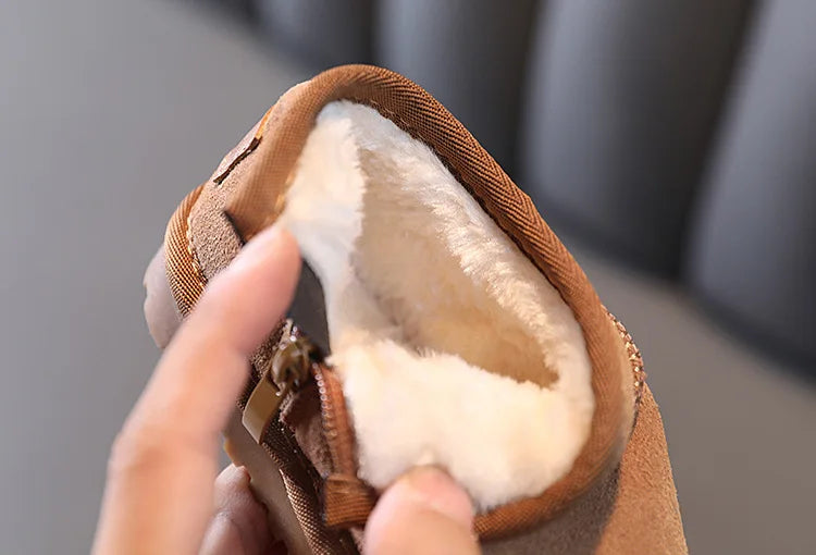 Children Snow Boots Girls Fashion Warm Plush Winter Boots Boys Wearable Soft Sole Snow Boots Size 15-30
