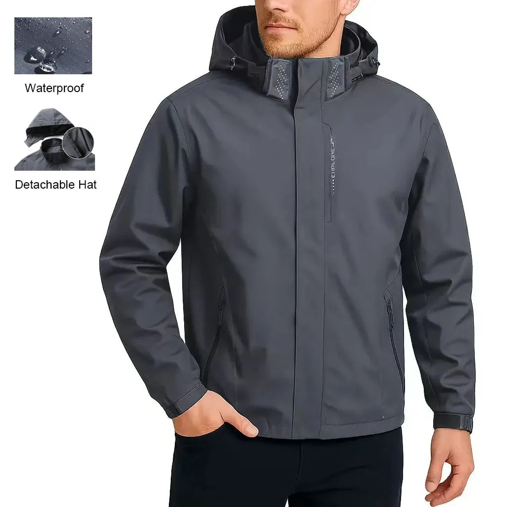 Men's Outdoor Jacket Windbreaker Waterproof Hot Sale Hooded Climbing Hiking Punching Jacket Autumn Spring Male Clothing