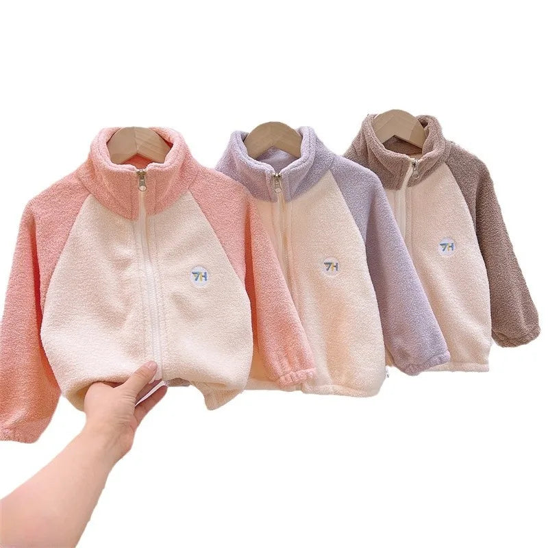 2026 New Girls Jackets Autumn Coat Winter Thermal Fleece Jacket for Children 1-10Yrs Kids Coats Warm Korean Outerwear