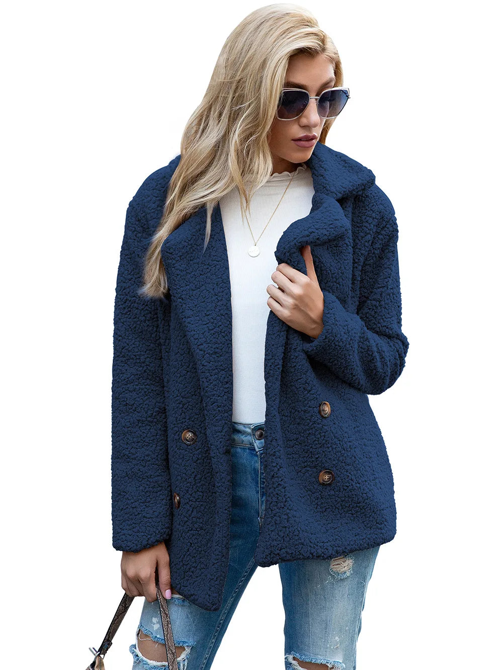 Elegant Faux Fur Cardigan Cashmere Women Coat Autumn Winter Warm Solid Women Jackets Plush Overcoat Casual Teddy Outerwear 22942