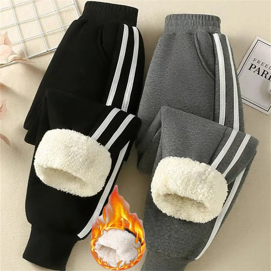 Boys Thick Padded Pants Winter Autumn Big Kids Plus Velvet Warm Trousers Children Cotton Long Pants Casual Trousers 3-10 Years