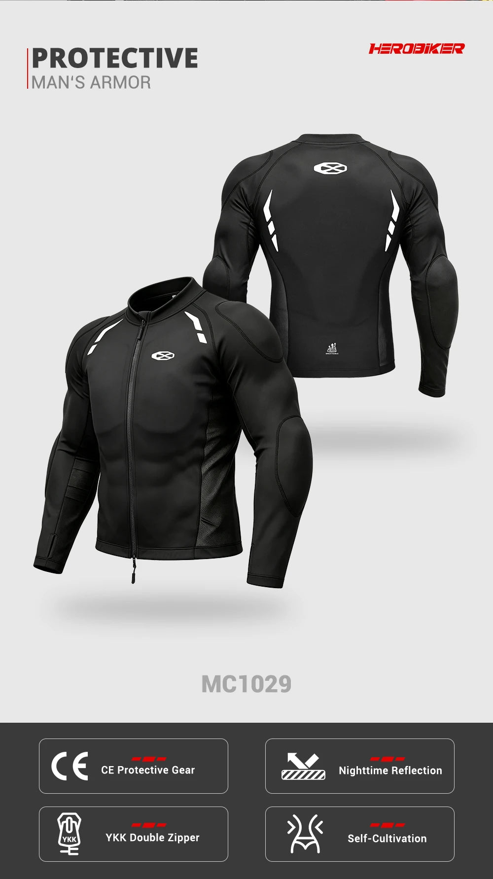 Men's Motorcycle Jacket Breathable Motorbike Riding Jackets Built-in Protective Gear Four Seasons Motocross Clothing Anti-fall