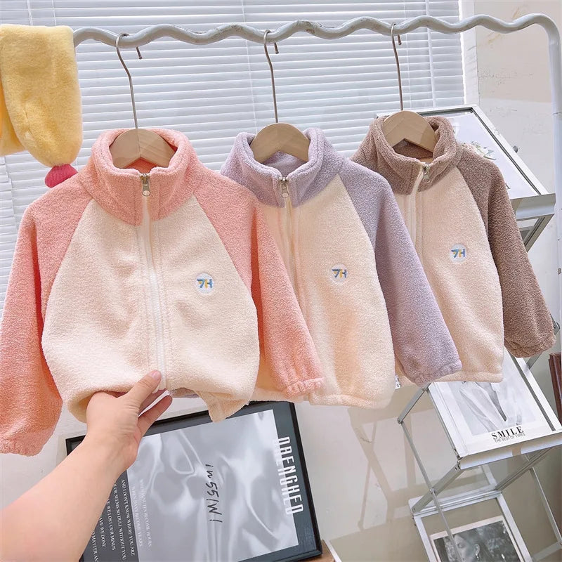 2026 New Girls Jackets Autumn Coat Winter Thermal Fleece Jacket for Children 1-10Yrs Kids Coats Warm Korean Outerwear
