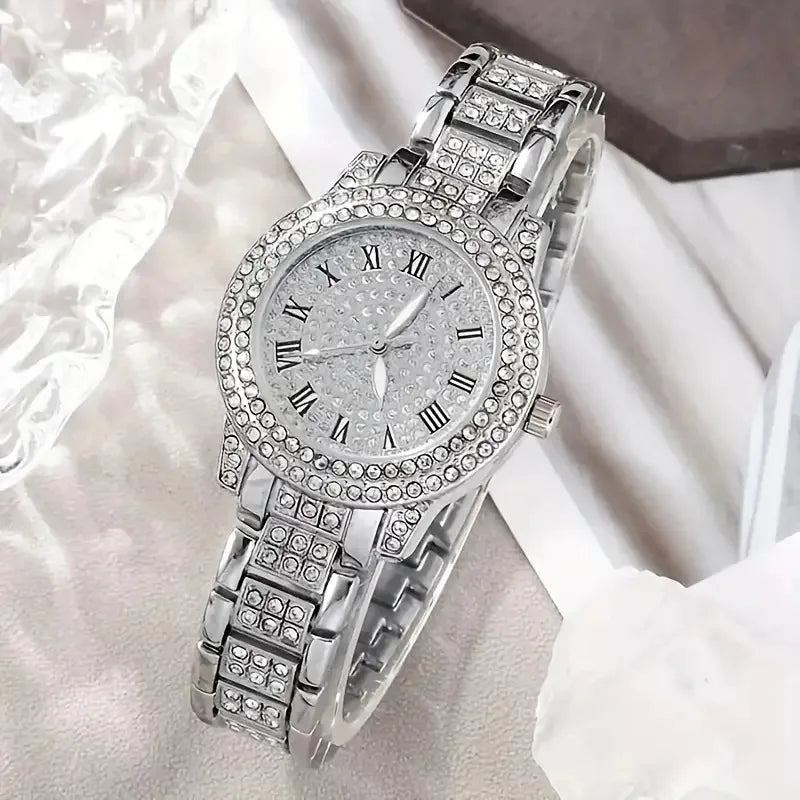 Luxury Women Gold Watch Fashion Ladies Quartz Diamond Wristwatch Elegant Female Bracelet Watches Set Clock Gift Relogio Feminino