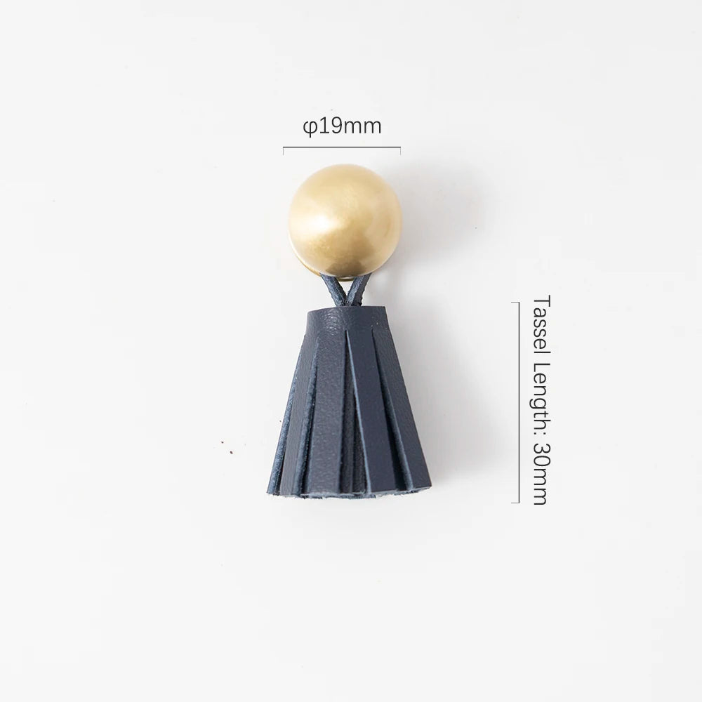 Cute Leather Tassel Knob for Kids Room Pink Cabinet Knobs Wardrobe Dresser Drawer Knobs Kitchen Cupboard  Single Hole