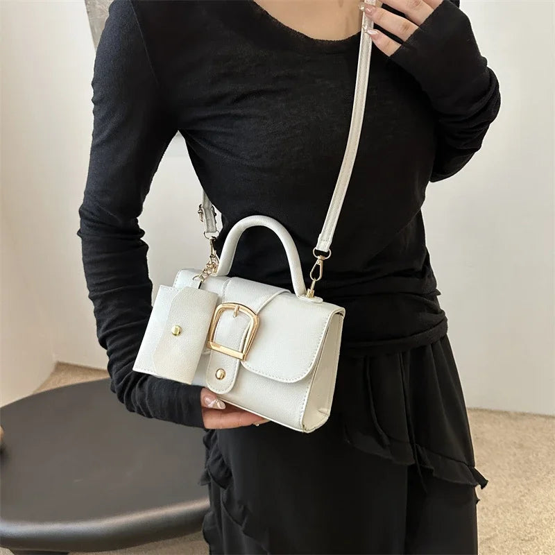 7 Color Pu Leather Ladies Brand Shoulder Bag With Coin Purse Crossbody Small Phone Bag Female Flap Messenger Bag Silver