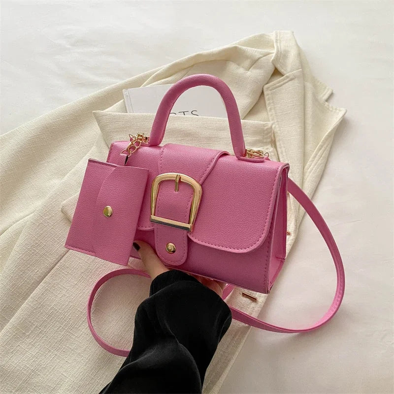 7 Color Pu Leather Ladies Brand Shoulder Bag With Coin Purse Crossbody Small Phone Bag Female Flap Messenger Bag Silver
