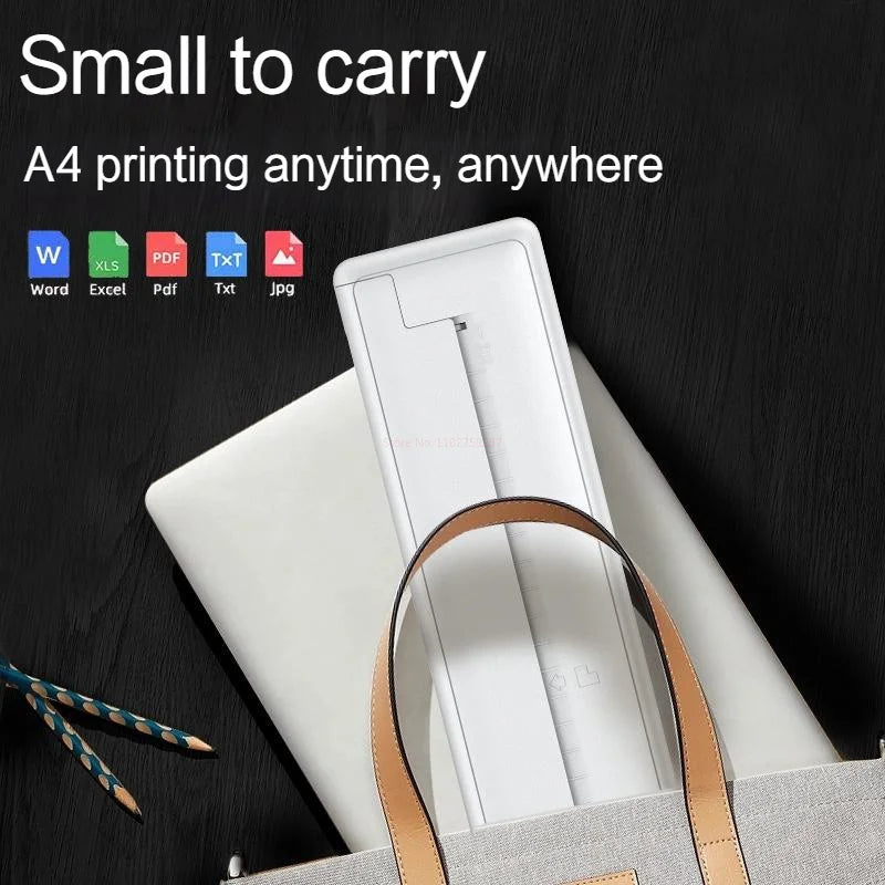 A4 Thermal Printer Small Home Office Bluetooth Wireless Handheld Portable Inkless Thermal Printing School Supplies for Topic